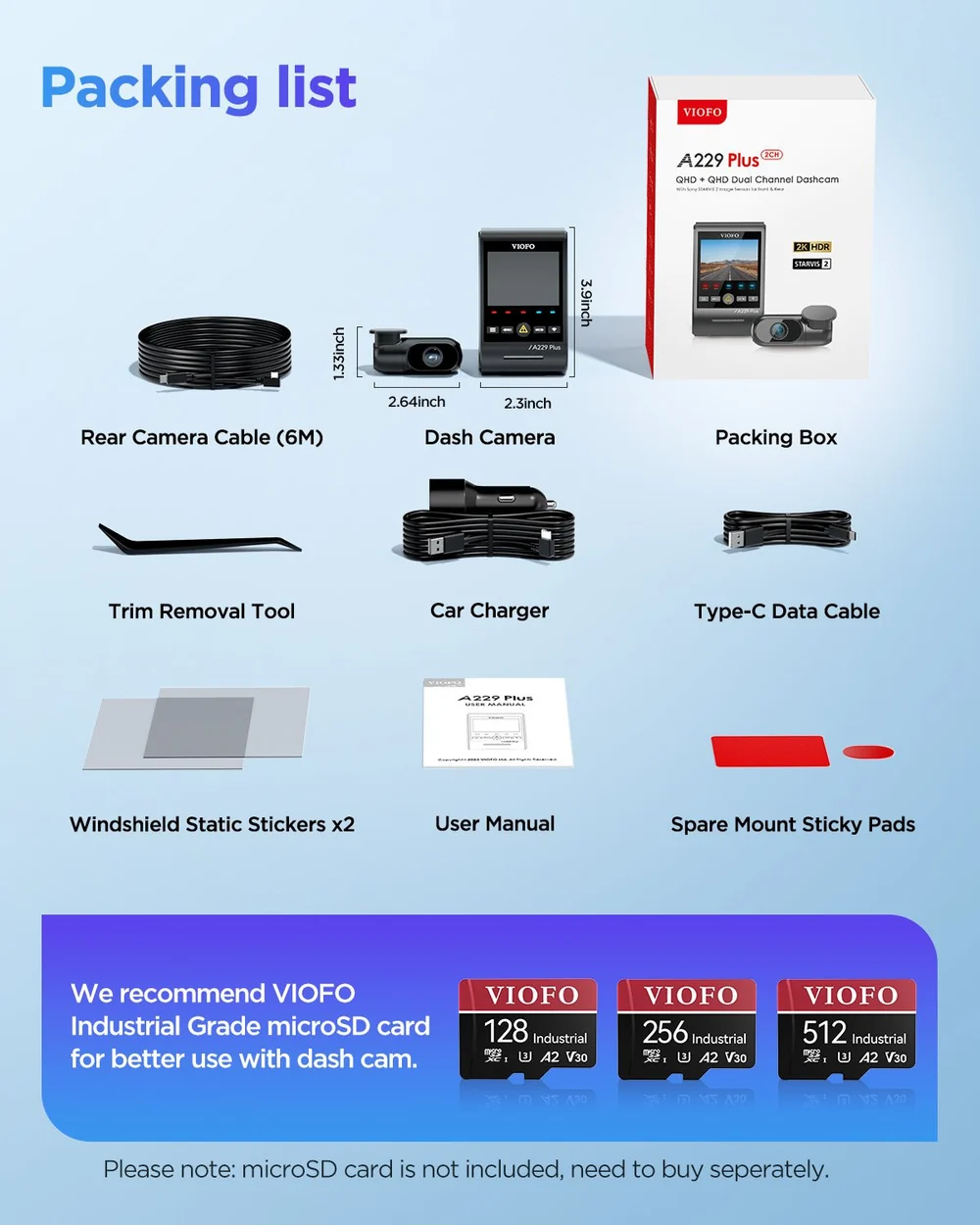 VIOFO A229 Plus 2CH – 2K Front & Rear Dash Cam - Image 8