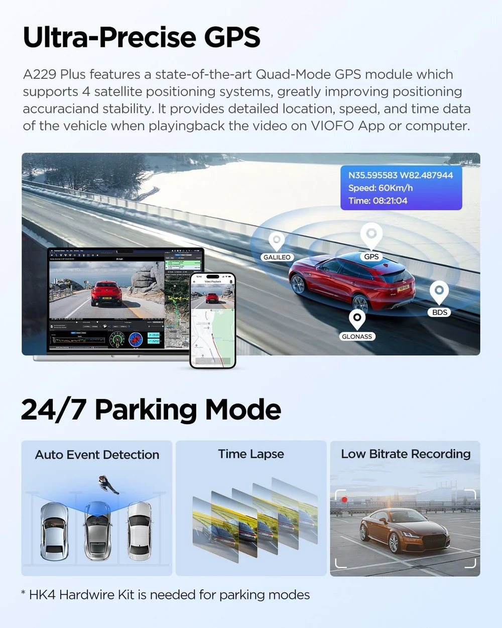 VIOFO A229 Plus 2CH – 2K Front & Rear Dash Cam - Image 9
